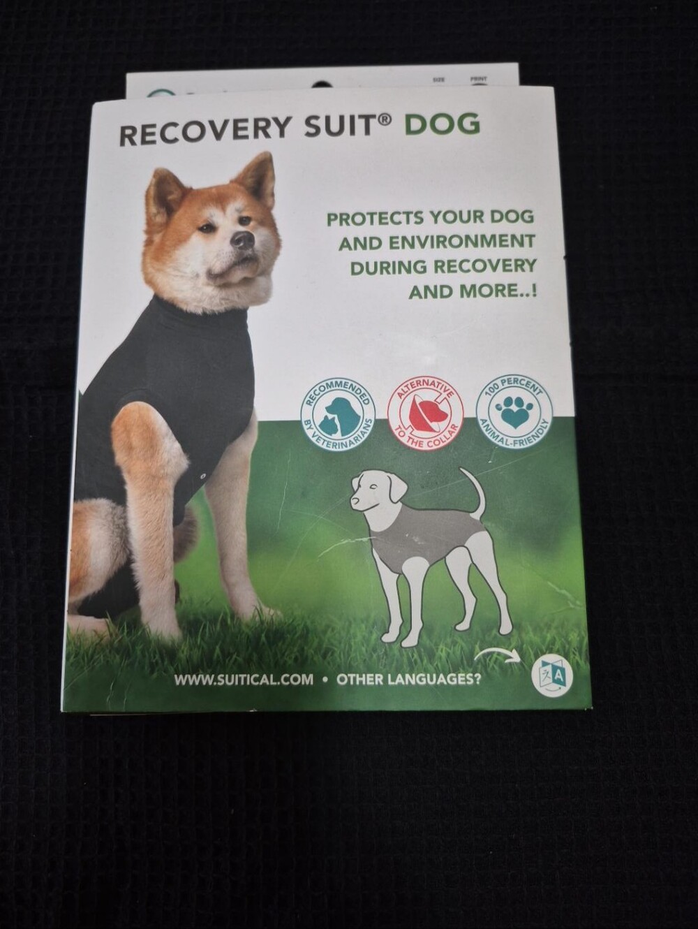Suitical Recovery Suit Dog Large Black Pet Post-Surgery Bodysuit